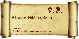 Vinter Mátyás névjegykártya