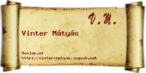 Vinter Mátyás névjegykártya