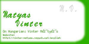 matyas vinter business card